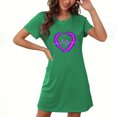 thumbnail image 4 of COM1950s Shorts pour Femmes, Chemises de la Saint-Valentin pour Femmes, Grande Taille de la Saint-Valentin Robe de Nuit Courte Imprimée Col Rond Manches Courtes, Chemises à Manches Courtes pour Femmes, Robe de la Saint-Valentin, 4 of 6