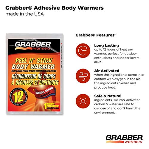 Grabber Warmers Grabber 12  Hours Peel N' Stick Body Warmer, 40-Count