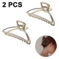 thumbnail image 1 of 2pcs Metal Claw Clips, Non-slip Hair Clips, Hollow Jaw Hair Clip For Flxing, Fixed Strong Clips, Retro Hair Clips, Hair Accessories For Women, Girls, 1 of 4