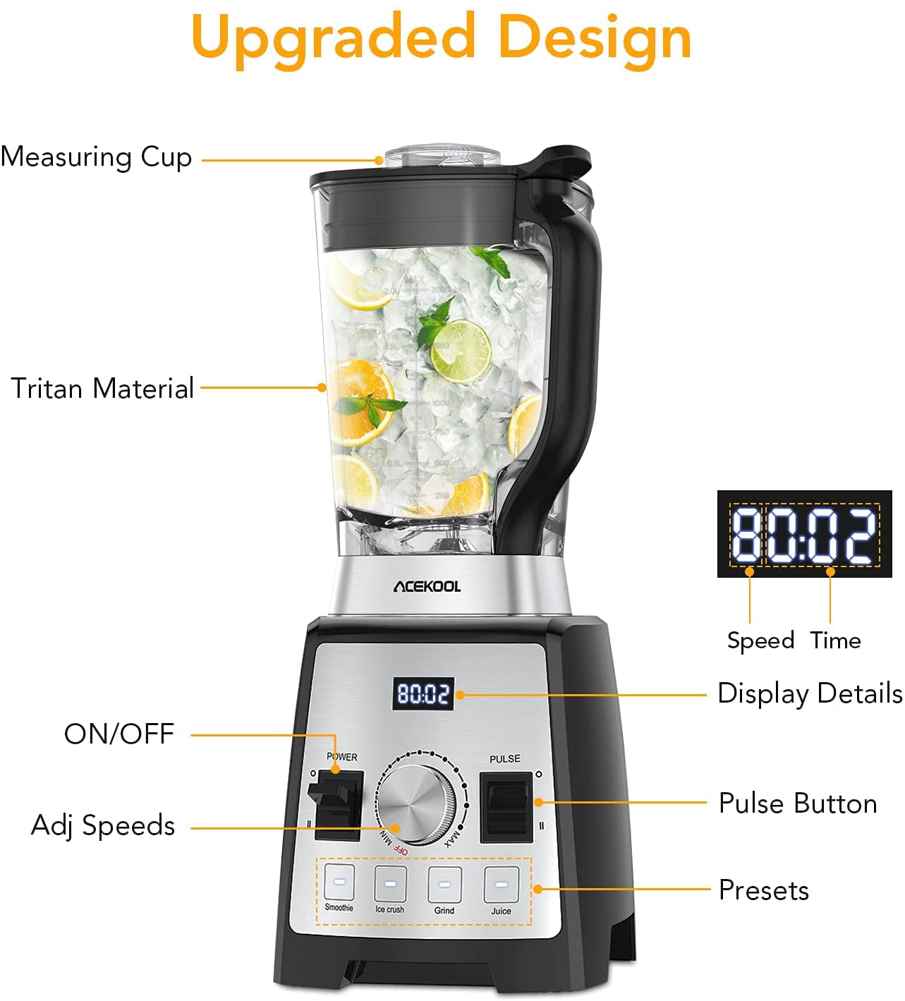 OUSGAR 1400W Commercial Blender, Professional Kitchen Juicer Blenders for  Drinks and Smoothies with 67oz BPA-Free Pitcher,Commercial Heavy Duty  Blender Food Processor Combo for Soups,Nuts & Batter 