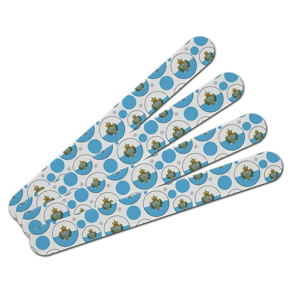 San Marino National Country Flag Double-Sided Nail File Emery Board Set 4 Pack