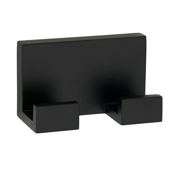 Alno A6484 Linear 3" Wide Solid Brass Modern Double Bathroom Robe Towel Hook - Black