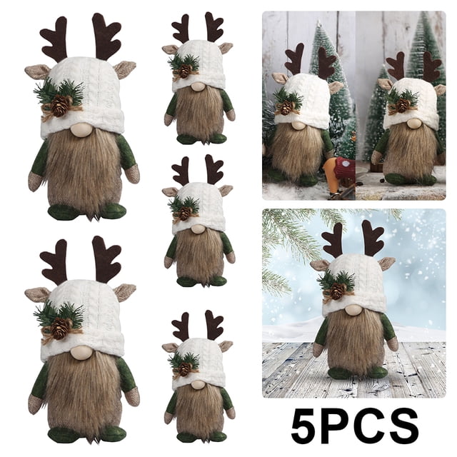 Elfo Navideño Ventana Sombrero Asta Punto Regalos Nuevo () Blanco