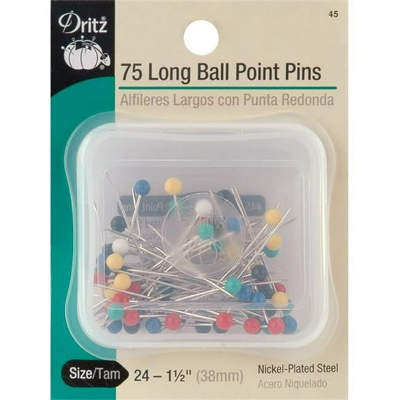Dritz Long Ball Point Pins 75/Pkg-Size 24