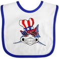 thumbnail image 3 of Inktastic 4th of July Patriot Shark Boys or Girls Baby Bib, 3 of 4