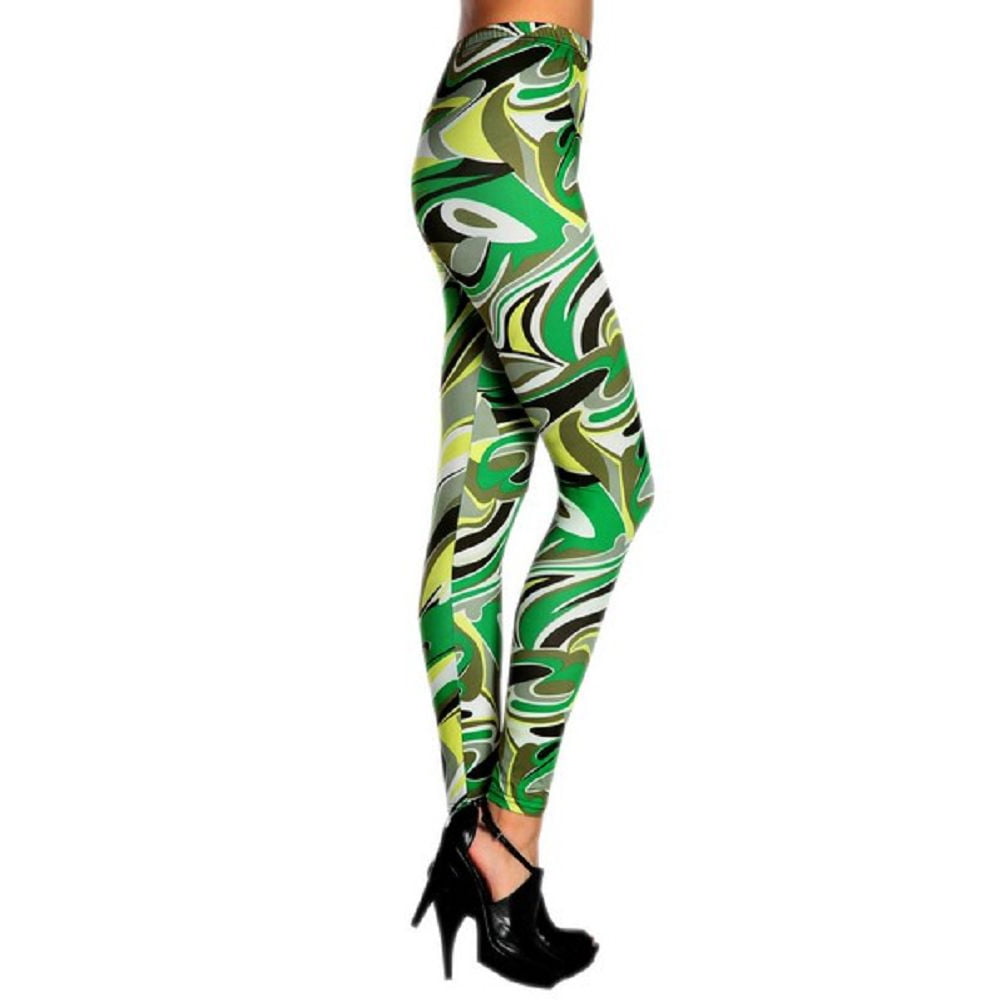 Green patterned leggings Clearance