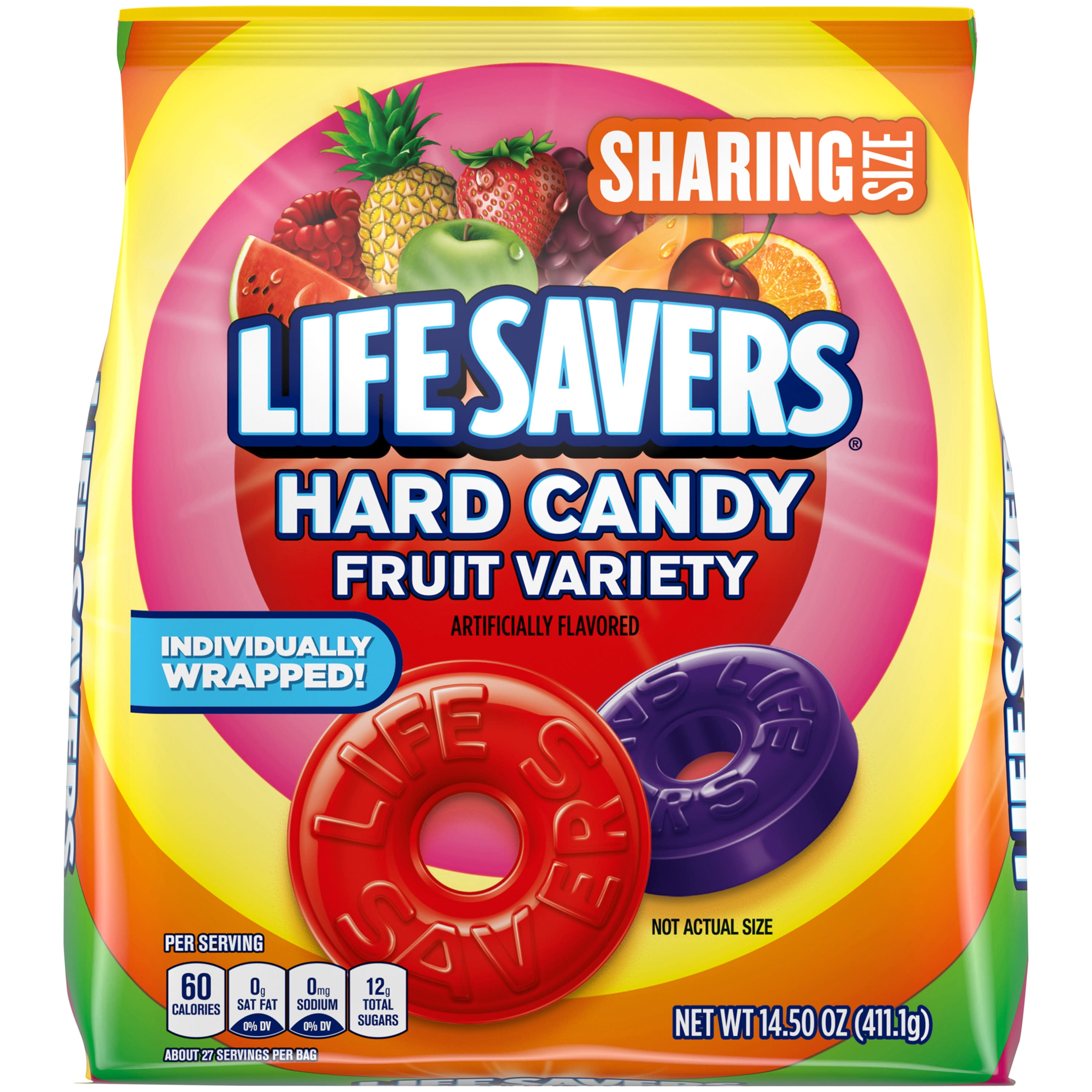 Life Savers Fruit Variety Hard Candy, Sharing Size, 14.5 oz, 108 Ct