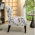 thumbnail image 6 of Roundhill Furniture Capa Print Fabric Armless Contemporary Accent Chair, Purple Floral, 6 of 10