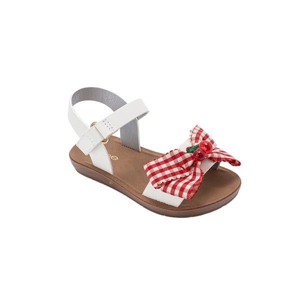 bebe Girl's Sandals – Cute Fashion Flat Sandals and Summer Shoes with Bow and Ankle Strap (Toddler/Little Kid/Big Kid)