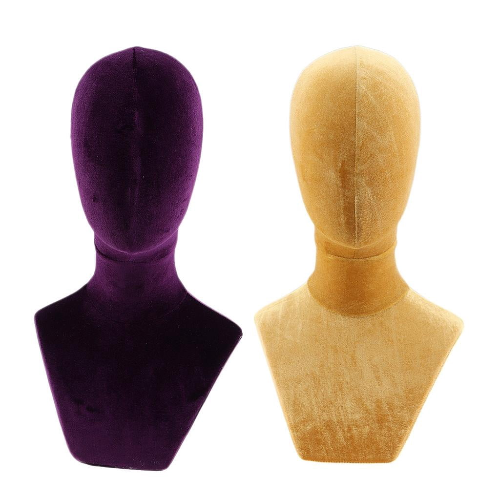 Velvet Head Model For Making s Jewelry Display Manikin Head Yellow