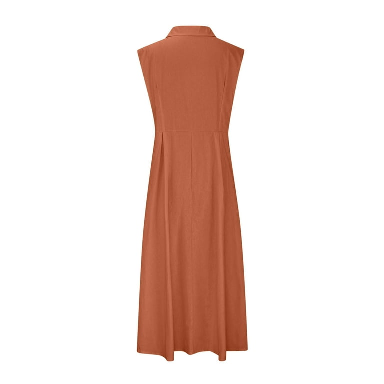 orange linen shift dress Womens East Orange Liza Linen Embroidered Stitch Sleeveless Midi Shift Dress US 12