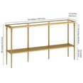 thumbnail image 5 of Evelyn&Zoe Glass 2Tier Console Table, Brass/Clear, 5 of 7