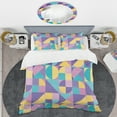thumbnail image 2 of Designart 'Geometrical Pastel Abstract I' Mid-Century Modern Duvet Cover Set, 2 of 4