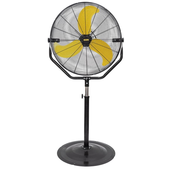 HiCFM 30 inch Tilting Pedestal Fan, 3-Speed 7600 CFM High Velocity Stand Up Fan with 1/3 Powerful Motor for Commercial Industrial Warehouse Gym Garage - UL Safety Listed