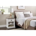 thumbnail image 4 of NovaSolo Halifax Accent Mahogany Wood Bedside Table with Shelves in Deep Brown, 4 of 5