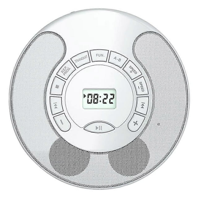Portable CD Player, USB Player, Dual Stereo Speakers,White