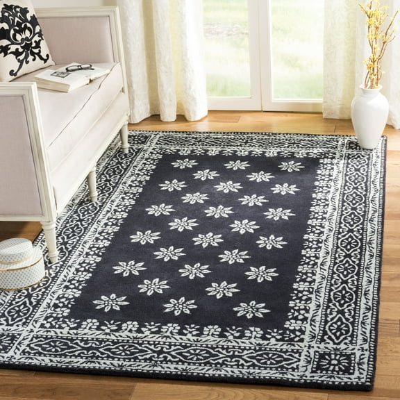 Martha Stewart Gracious Garden Geometric Bordered Wool Area Rug, Weathervane, 5' x 8'