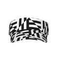 thumbnail image 2 of ZICANCN Sun Visors Hat for Women and Men, Black Geometric Seamless Repeat Beach Hats, Sports Hat for Golf Tennis Running, 2 of 7