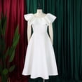 thumbnail image 4 of AURA Plus Size Summer Ruffle Sleeve High Waist Maxi Swing Dress Elegant Banquet Party Dress XL XXXL, 4 of 10