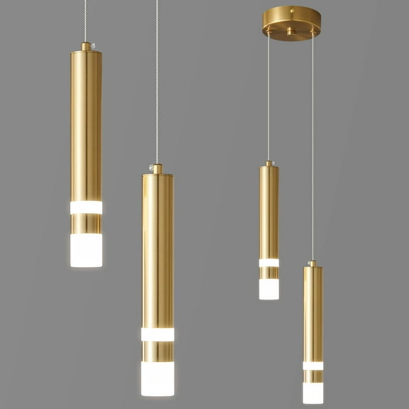 ZHLWIN 2-Light Modern Pendant Light Kitchen Fixture Dimmable LED Gold Mini Pendant Lighting fo Kitchen Island Bedroom Bedside Table Small Pendant Lights