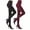 Black & Burgandy, variant on 2 Pairs Semi Opaque Tights for Women - 70D Microfiber Control Top Pantyhose, 1Black1Coffee, L