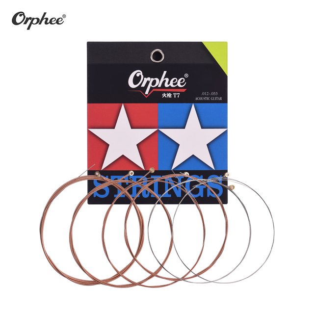 Orphee T7 / 1253 (.012-.053) Cuerdas de guitarra para guitarras acústicas 6pcs Juego de cuerdas Núcl Orphee Cuerda