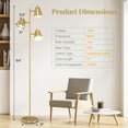 thumbnail image 3 of Gymax 3-Bulb Floor Lamp Standing Tall Tree Lamp w/ 3 E26 A19 Bulbs Golden, 3 of 10