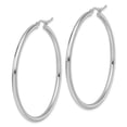 thumbnail image 2 of Auriga Fine Jewelry 14K White Gold Polished 2.5mm Lightweight Tube Hoop Earrings for Women, 2 of 5