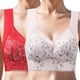 thumbnail image 3 of Gibobby Brasier mujer busto Chaleco de pecho envuelto en la espalda de encaje para mujer, 2 piezas, sin anillo de, copa fija, de pecho grande, colección pequeña(Rojo,G), 3 of 4