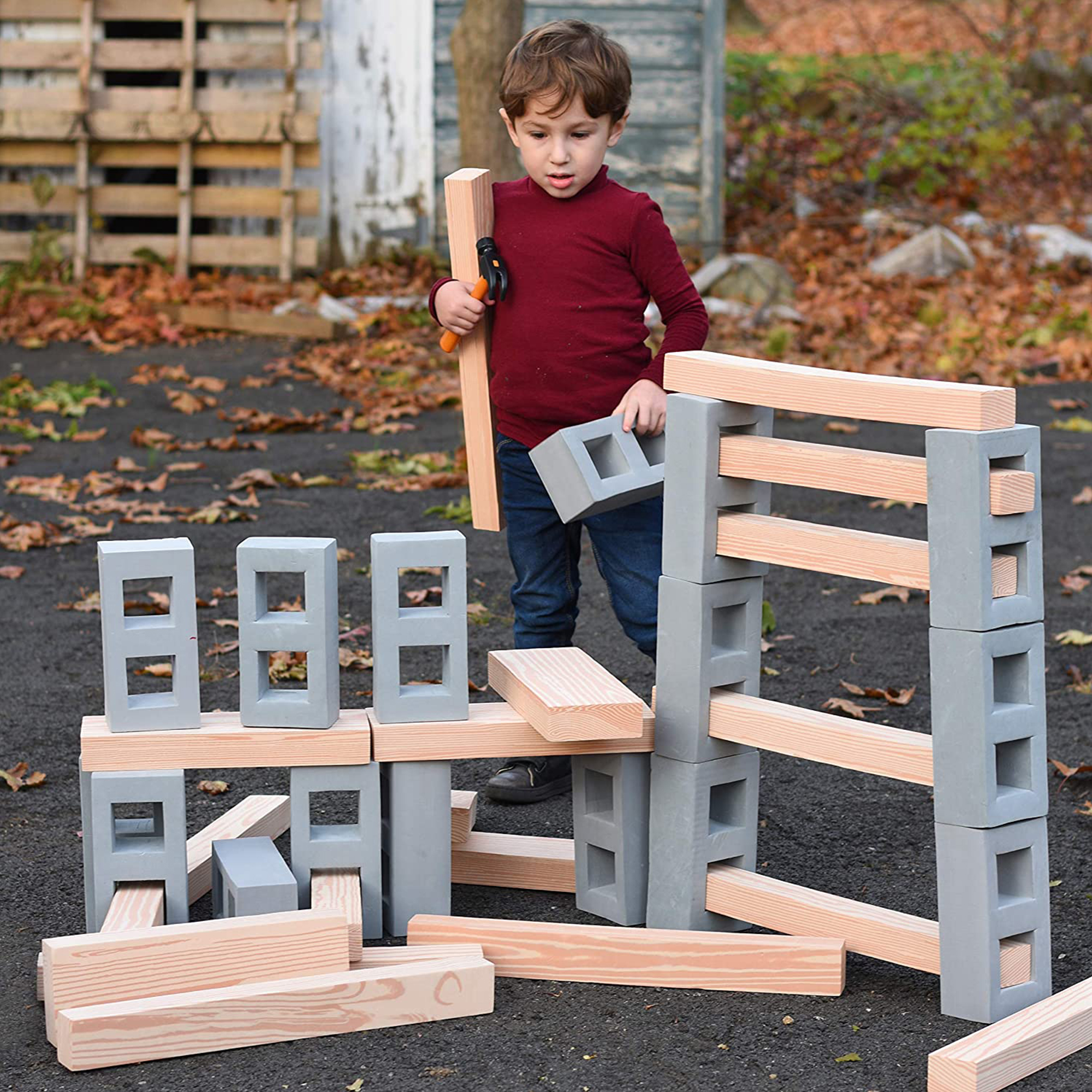 Playlearn 25-Piece Foam Building Blocks Set For Kids - Includes Reflective Vest & Storage Bag, Lightweight Soft Bricks For Creative Play - STEM Toy - View #5