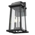 thumbnail image 5 of Z-Lite 574M-BK Millworks Period Inspired 2 Light Outdoor Wall Sconce - Black, Clear Beveled, 5 of 8