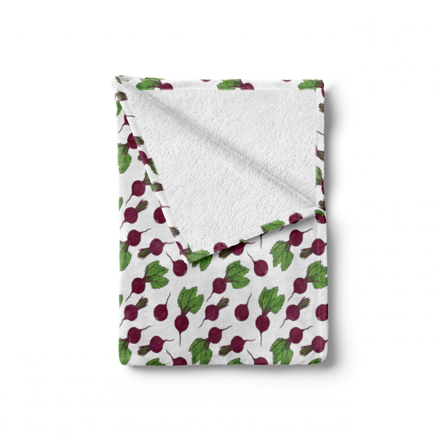 60 x 80 Cozy Plush for Indoor and Outdoor Use Ambesonne Vegetable Soft Flannel Fleece Throw Blanket Green Plum White Cartoon Style Whole and Halved Beets Pattern Healthy Ingredients Vegetarian 