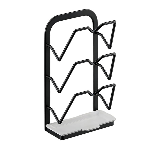 Ohufall Drill-Free Wall Mounted Pot Lid Rack Kitchen Lid Organizer Storage For Cutting Board Chopping Board Kitchen Storage