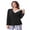 Black, variant on Women's Post-Shoulder Surgery Shirts Long Sleeve V-Neck Wrap Chemo Blouse for Port Access Arm Snap On Dialysis Shirts