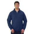 thumbnail image 1 of Jerzees Mens NuBlend Quarter Zip Cadet Collar Sweatshirt, 2X, J Navy, 1 of 3