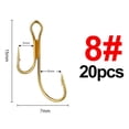 thumbnail image 3 of linyes 20pcs/lot High Steel Fishing Double Hook Worm Lure Barbed Crank Hook Pike, 3 of 4