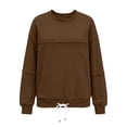 thumbnail image 5 of Women Sweatshirt Sevevn Crew Neck Relaxed Fit French Terry Fabric Drop Shoulder Long Sleeve Pullover With Adjustable Drawstring Hem For Daily Casual Wear, 5 of 9