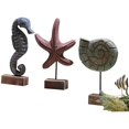 thumbnail image 1 of Figuras de estilo náutico de playa Retro hechas a mano de madera, 3 uds., estatua de estrella de mar/concha/caballito de mar, decoración del hogar Fokelyi CZJJ-ZH155, 1 of 5