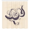 thumbnail image 3 of Ambesonne Octopus Shower Curtain, Grunge Vintage Animal, 69"Wx75"L, Eggplant and Beige, 3 of 3