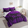 thumbnail image 3 of Feelyou Cartoon Game Console Bedding Comforter Set 7pcs for Boys, Purple Stripes Lines Queen Bedding Sets, Modern Game Controller Reversible Queen Sheet Sets, Ultra Soft Bedroom Decor, 3 of 7
