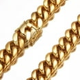 thumbnail image 4 of 6-22mm Mens Hip Hop 316L Stainless Steel Miami Cuban Link Chain Necklace Jewelry, 4 of 8
