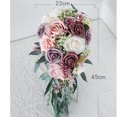 thumbnail image 2 of Elegant Teardrop Bridal Bouquet Silk Flower Artificial Wedding Bouquet for Bride, 2 of 6