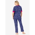 thumbnail image 3 of Dreams & Co. Plus Size Printed Henley PJ Set, 3 of 6