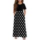 thumbnail image 3 of Girls Summer Dress Tween Dresses Short Sleeve Polka Dot Maxi Dress with Pockets Casual Summer Party Dresses for Kids Ages 3-10 ,Sie:150, 3 of 6