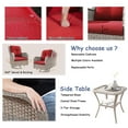 thumbnail image 4 of Meetleisure Outdoor Swivel Rocker Wicker Patio Chairs Sets of 2 With Table, Red, 4 of 7