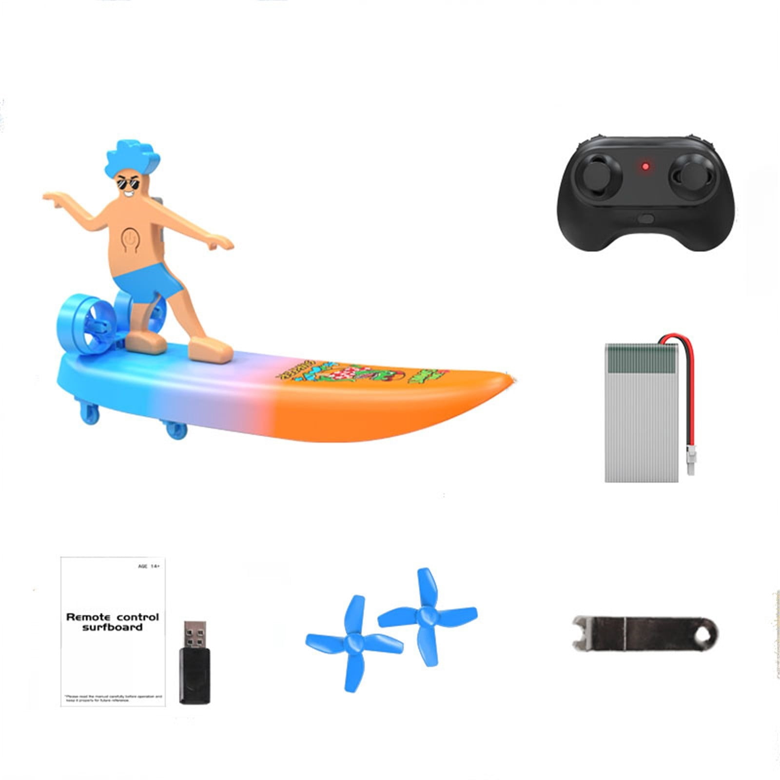 Nebwoak RC Amphibious Toy for Ki-ds, Dual Speed Remote Control Boat & Land Scooter, 2.4GHz, Rechargeable, Suitable for Pool & Outdoor Play