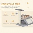 thumbnail image 3 of Light Grey Cat Tree with Scratching Post & Rotatable Top - 16.9" Small Cat Tower for Play & Rest - Living Room, Bedroom & More, 3 of 7