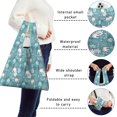 thumbnail image 5 of 5 Pack Foldable Shopping Bag,Blue Christmas Polar Bear Pattern Reusable Grocery Bags with Pockets,Large Reusable Tote Bags with Handles Waterproof & Lightweight, 5 of 6