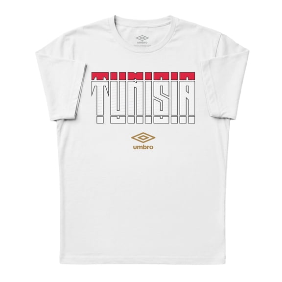 Umbro Men's Tunisia Stacked Soccer T Shirt (White, S-XXXL)