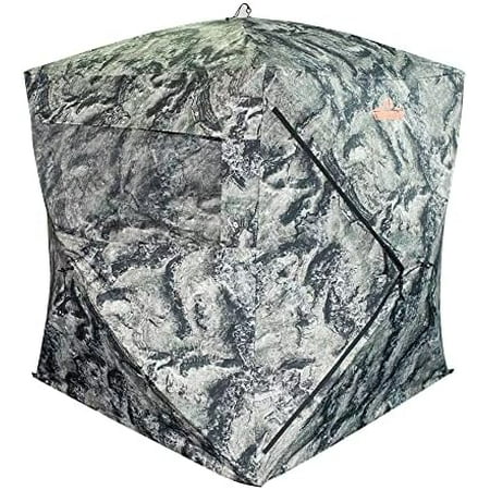 SPUR Collector 2 Person Hunting Blind Portable Ground Blind with Silent Sliding Window Green Camo